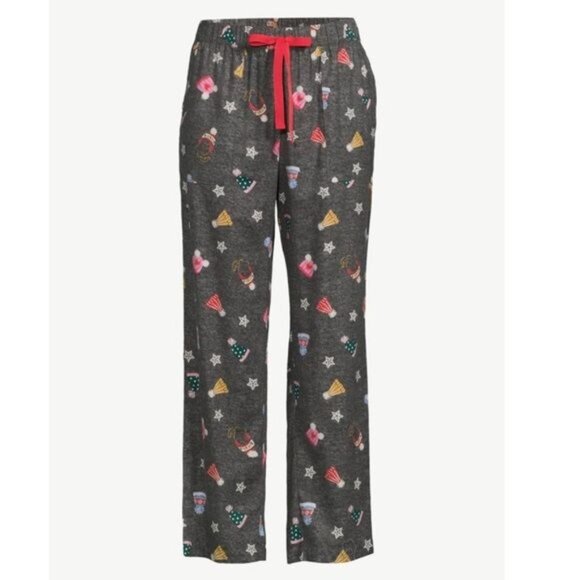 Joyspun Womens Pajama Pants 3X Holiday Hat Print Gray Soft & Cozy - Picture 8 of 8